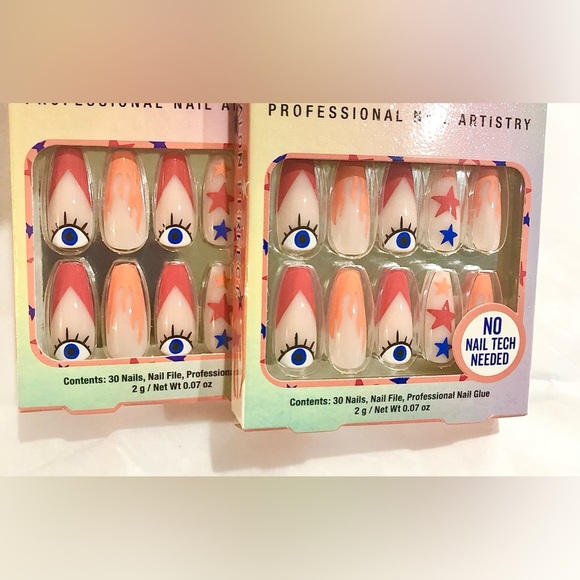 32piece Evil Eye professional artistry glue, file & press-on nail extensions set - Picture 1 of 9
